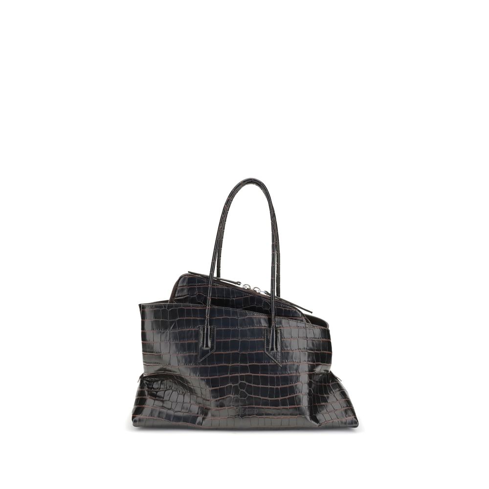 The Attico Black Calf Leather Bos Taurus Shoulder Bag
